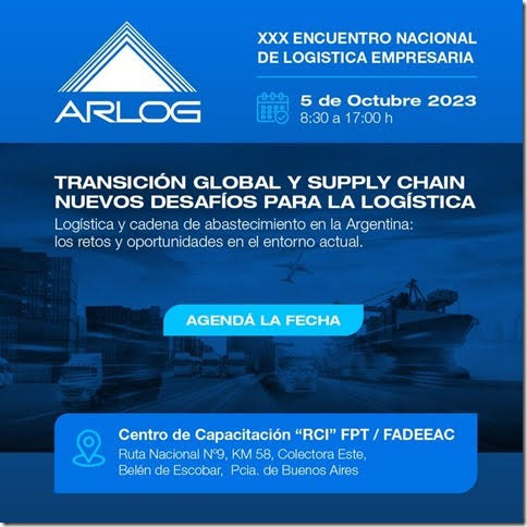 El XXX Encuentro Nacional de Logística ARLOG se llevará a cabo en el Centro de Capacitación 